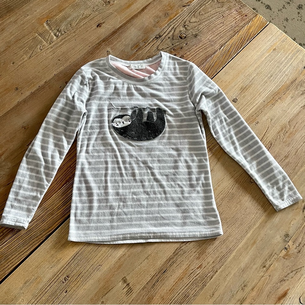 Sloth Striped Sweater Size 10. Pre-owned, in excellent condition.